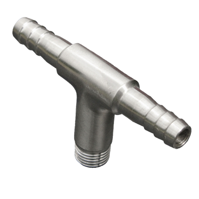 SS Male BSPT tee 10mm x 1/4"